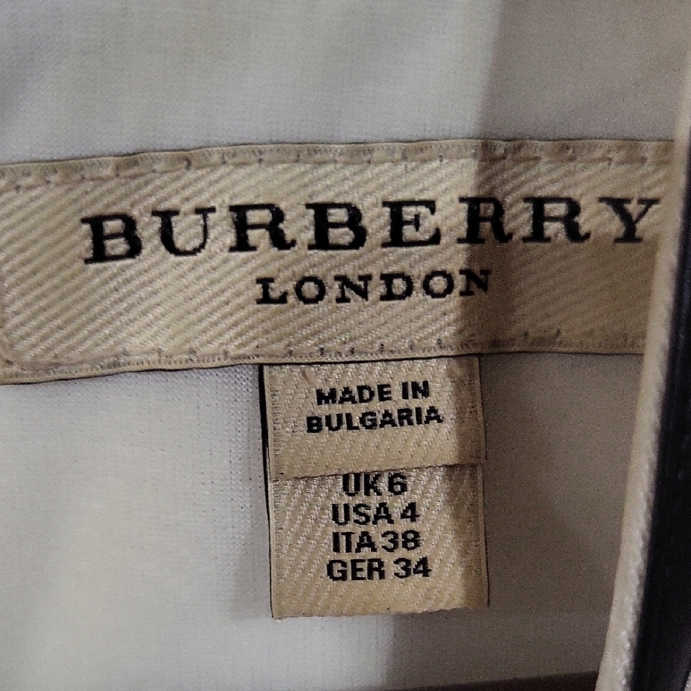 Burberry White Dress with Black Trim - Picture 2 of 5